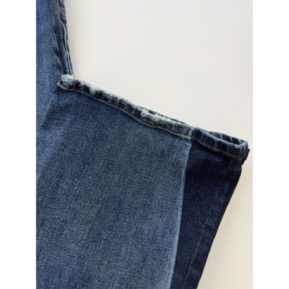 Hudson Rosalie High Rise Wide Leg Jeans Women 24 Two Tone Color Block Denim Boho - Picture 4 of 11